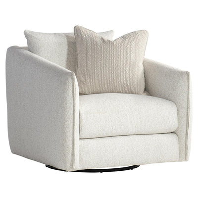 the Bernhardt Plush transitional Demi living room upholstered swivel chair is available in Edmonton at McElherans Furniture + Design