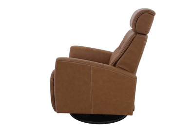 the Fjords  contemporary Milan living room reclining leather recliner is available in Edmonton at McElherans Furniture + Design