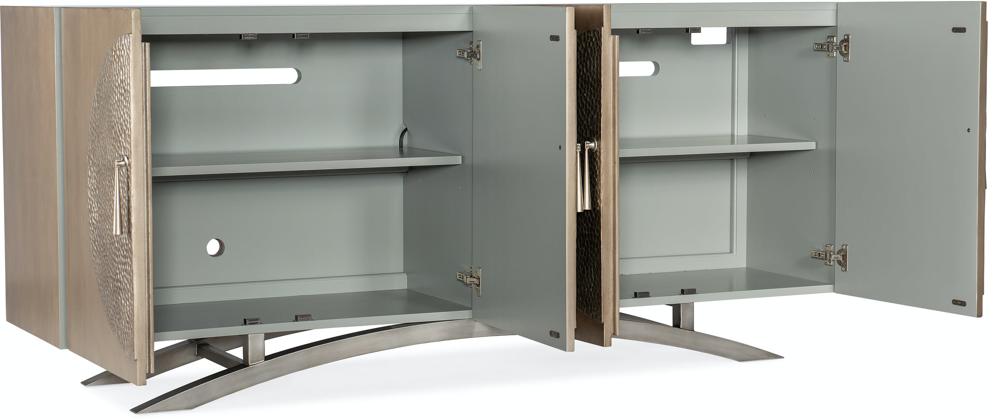 the Hooker Furniture Nolita 628-55034-15 living room entertainment media console is available in Edmonton at McElherans Furniture + Design