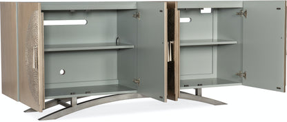 the Hooker Furniture Nolita 628-55034-15 living room entertainment media console is available in Edmonton at McElherans Furniture + Design