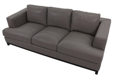 the Marcantonio  transitional Alberto living room leather upholstered sofa is available in Edmonton at McElherans Furniture + Design