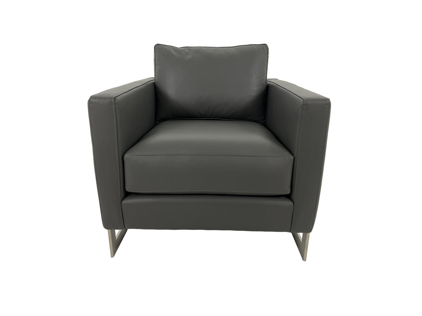the Marcantonio Naomi living room leather chair is available in Edmonton at McElherans Furniture + Design