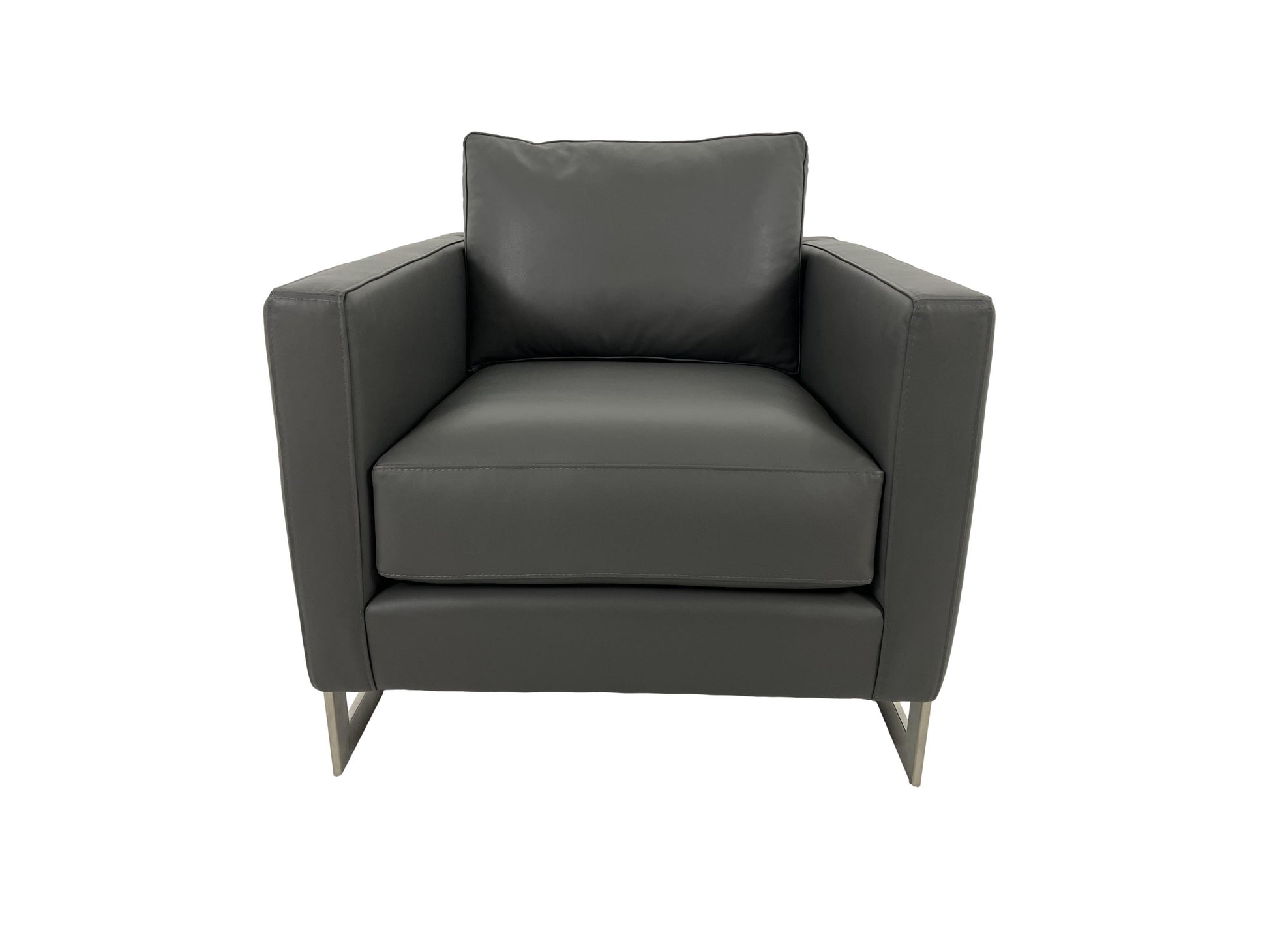 the Marcantonio Naomi living room leather chair is available in Edmonton at McElherans Furniture + Design