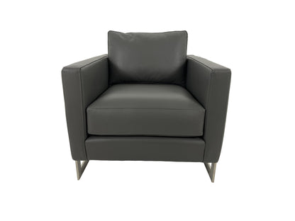 the Marcantonio Naomi living room leather chair is available in Edmonton at McElherans Furniture + Design