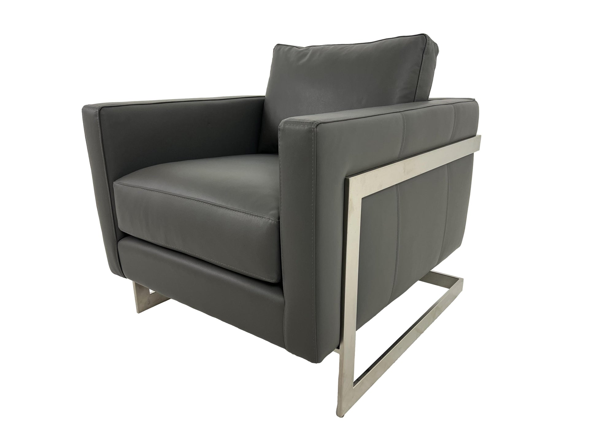 the Marcantonio Naomi living room leather chair is available in Edmonton at McElherans Furniture + Design