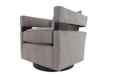 the Marcantonio  transitional Inca living room upholstered swivel chair is available in Edmonton at McElherans Furniture + Design