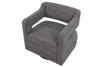 the HF Custom  contemporary Moxie living room upholstered swivel chair is available in Edmonton at McElherans Furniture + Design