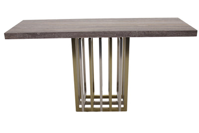 the Stone International  transitional 6554-GTM-SB-SS living room occasional console table is available in Edmonton at McElherans Furniture + Design