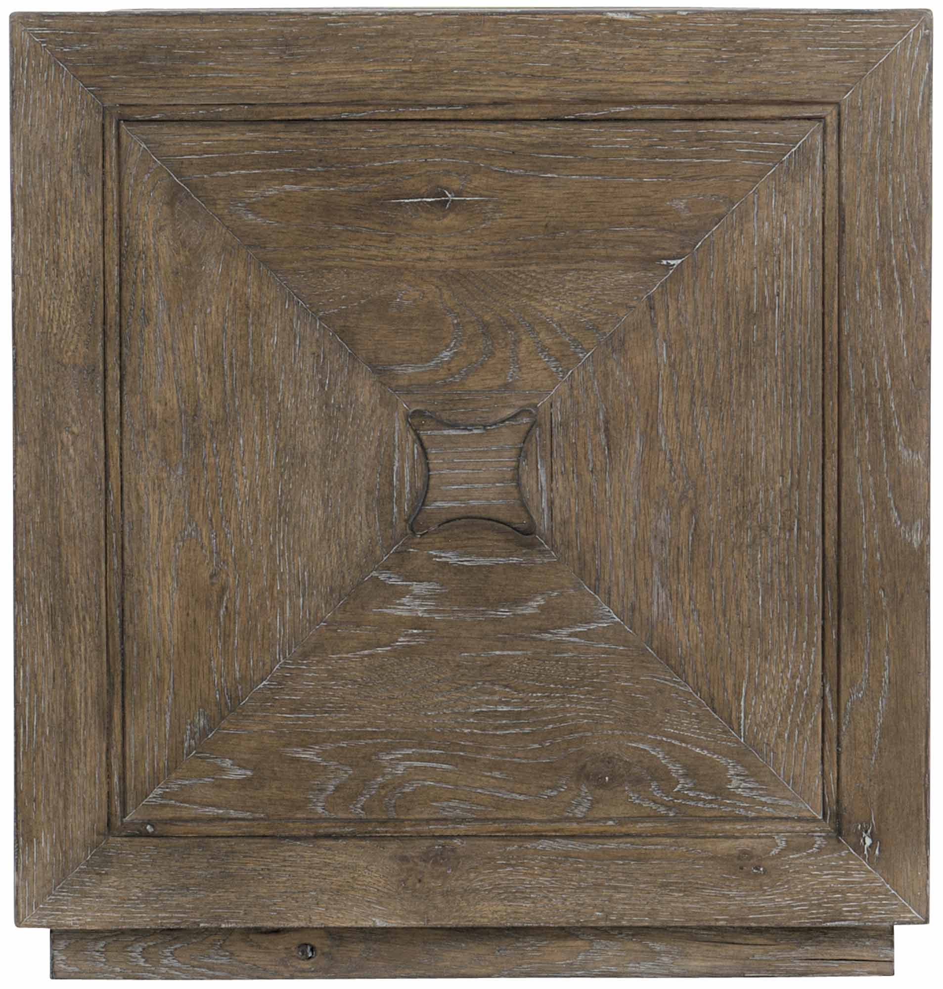 the Bernhardt Rustic Patina 387-111D living room occasional end table is available in Edmonton at McElherans Furniture + Design