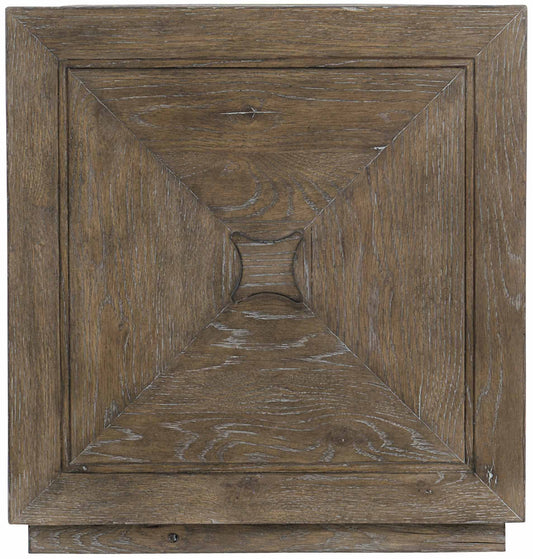 the Bernhardt Rustic Patina 387-111D living room occasional end table is available in Edmonton at McElherans Furniture + Design